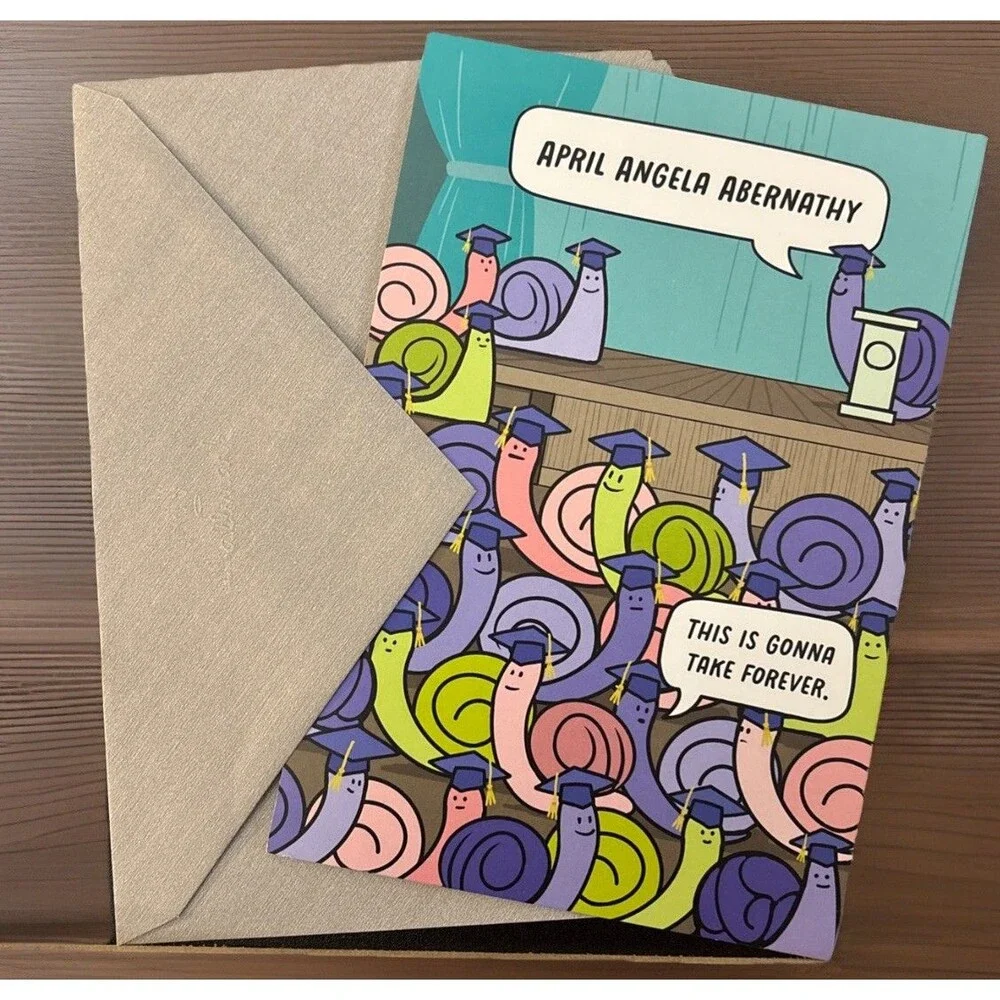 Hallmark Snailed It! Graduation Card - Hilarious Slow Snail Ceremony Pun